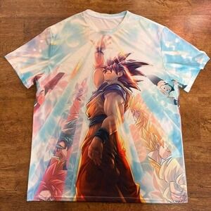 Dragon Ball Z Goku AOP multicoloured t-shirt, flaws shown in photos